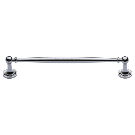 This is an image of a Heritage Brass - Cabinet Pull Colonial Design 203mm CTC Polished Chrome Finish, c2533-203-pc that is available to order from T.H Wiggans Ironmongery in Kendal.