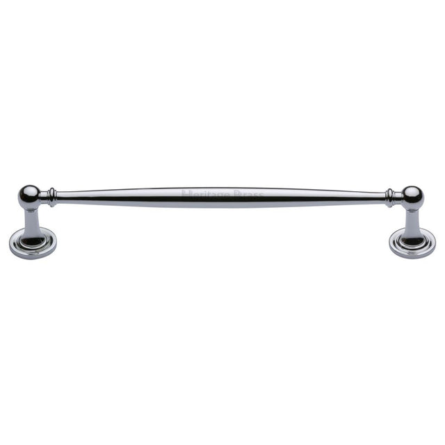 This is an image of a Heritage Brass - Cabinet Pull Colonial Design 203mm CTC Polished Chrome Finish, c2533-203-pc that is available to order from T.H Wiggans Ironmongery in Kendal.