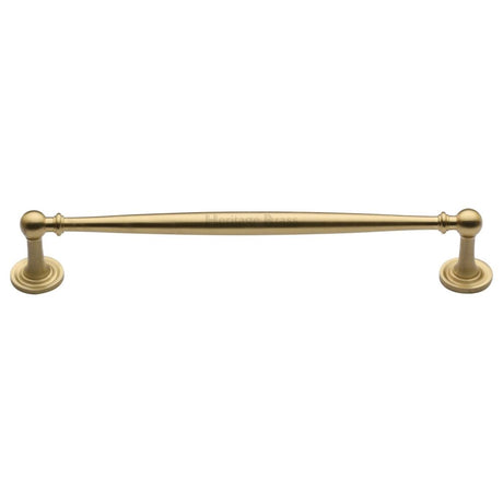 This is an image of a Heritage Brass - Cabinet Pull Colonial Design 203mm CTC Satin Brass Finish, c2533-203-sb that is available to order from T.H Wiggans Ironmongery in Kendal.