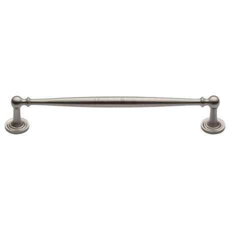 This is an image of a Heritage Brass - Cabinet Pull Colonial Design 203mm CTC Satin Nickel Finish, c2533-203-sn that is available to order from T.H Wiggans Ironmongery in Kendal.