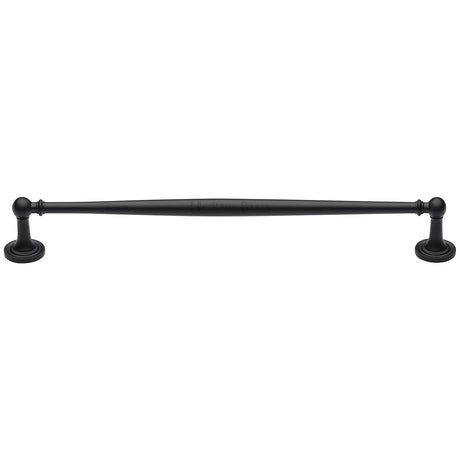 This is an image of a Heritage Brass - Cabinet Pull Colonial Design 254mm CTC Matt Black Finish, c2533-254-bkmt that is available to order from T.H Wiggans Ironmongery in Kendal.