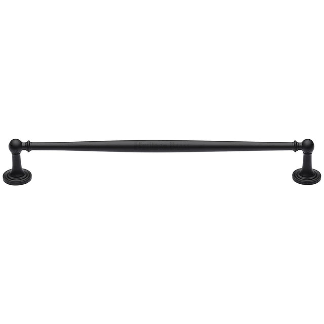 This is an image of a Heritage Brass - Cabinet Pull Colonial Design 254mm CTC Matt Black Finish, c2533-254-bkmt that is available to order from T.H Wiggans Ironmongery in Kendal.