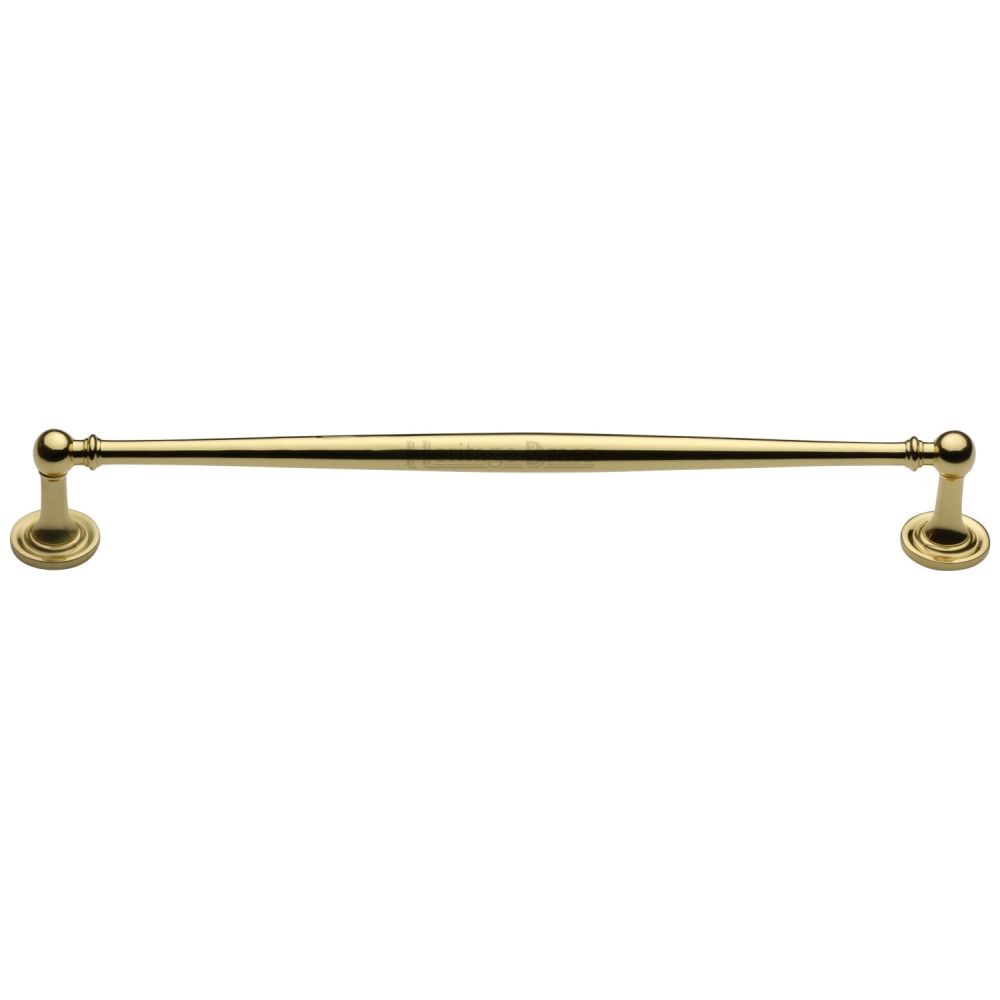 This is an image of a Heritage Brass - Cabinet Pull Colonial Design 254mm CTC Polished Brass Finish, c2533-254-pb that is available to order from T.H Wiggans Ironmongery in Kendal.