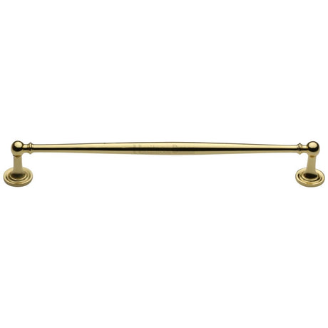This is an image of a Heritage Brass - Cabinet Pull Colonial Design 254mm CTC Polished Brass Finish, c2533-254-pb that is available to order from T.H Wiggans Ironmongery in Kendal.