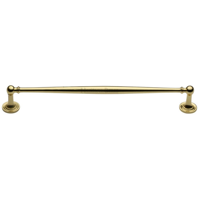 This is an image of a Heritage Brass - Cabinet Pull Colonial Design 254mm CTC Polished Brass Finish, c2533-254-pb that is available to order from T.H Wiggans Ironmongery in Kendal.