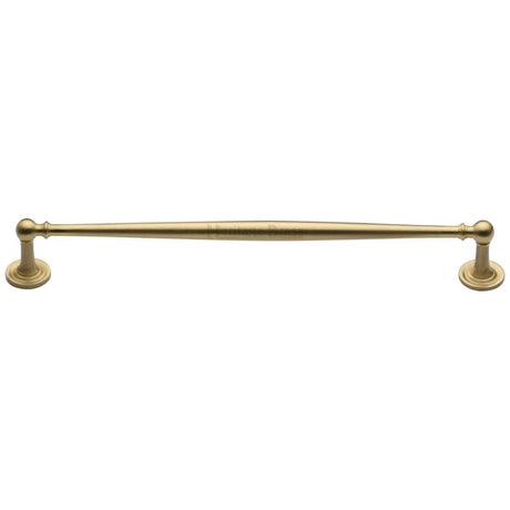This is an image of a Heritage Brass - Cabinet Pull Colonial Design 254mm CTC Satin Brass Finish, c2533-254-sb that is available to order from T.H Wiggans Ironmongery in Kendal.