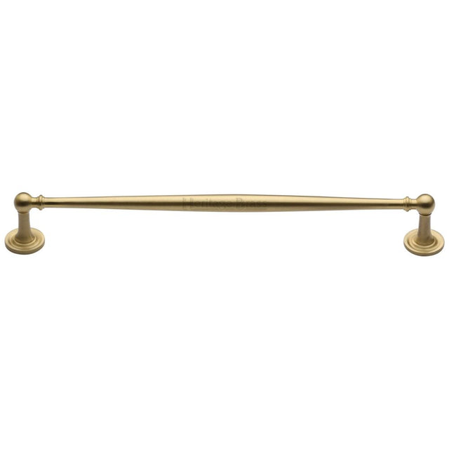 This is an image of a Heritage Brass - Cabinet Pull Colonial Design 254mm CTC Satin Brass Finish, c2533-254-sb that is available to order from T.H Wiggans Ironmongery in Kendal.