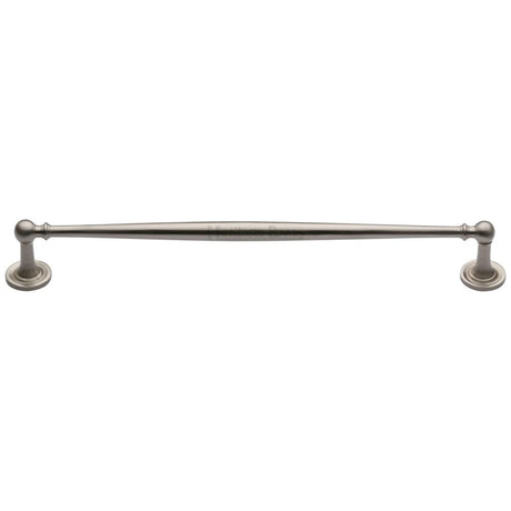 This is an image of a Heritage Brass - Cabinet Pull Colonial Design 254mm CTC Satin Nickel Finish, c2533-254-sn that is available to order from T.H Wiggans Ironmongery in Kendal.