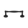 This is an image of a Heritage Brass - Cabinet Pull Colonial Design 96mm CTC Matt Black Finish, c2533-96-bkmt that is available to order from T.H Wiggans Ironmongery in Kendal.