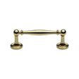 This is an image of a Heritage Brass - Cabinet Pull Colonial Design 96mm CTC Polished Brass Finish, c2533-96-pb that is available to order from T.H Wiggans Ironmongery in Kendal.