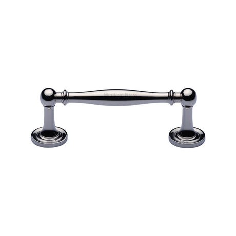 This is an image of a Heritage Brass - Cabinet Pull Colonial Design 96mm CTC Polished Chrome Finish, c2533-96-pc that is available to order from T.H Wiggans Ironmongery in Kendal.