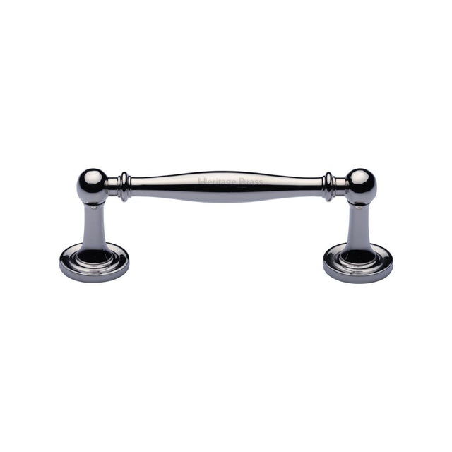 This is an image of a Heritage Brass - Cabinet Pull Colonial Design 96mm CTC Polished Chrome Finish, c2533-96-pc that is available to order from T.H Wiggans Ironmongery in Kendal.