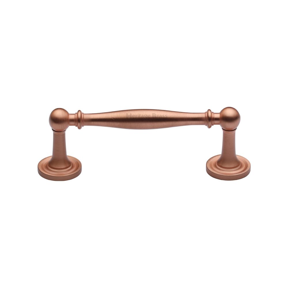 This is an image of a Heritage Brass - Cabinet Pull Colonial Design 96mm CTC Satin Rose Gold Finish, c2533-96-srg that is available to order from T.H Wiggans Ironmongery in Kendal.