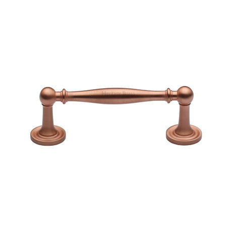 This is an image of a Heritage Brass - Cabinet Pull Colonial Design 96mm CTC Satin Rose Gold Finish, c2533-96-srg that is available to order from T.H Wiggans Ironmongery in Kendal.