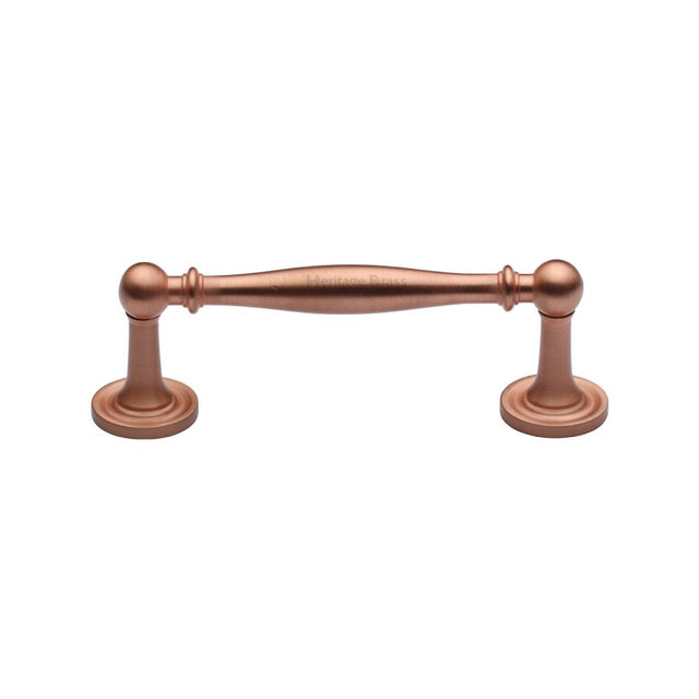 This is an image of a Heritage Brass - Cabinet Pull Colonial Design 96mm CTC Satin Rose Gold Finish, c2533-96-srg that is available to order from T.H Wiggans Ironmongery in Kendal.