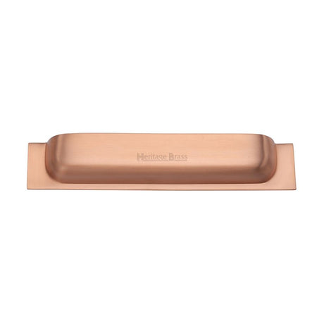 This is an image of a Heritage Brass - Drawer Cup Pull Military Design 152mm CTC Satin Rose Gold Finish, c2766-152-srg that is available to order from T.H Wiggans Ironmongery in Kendal.