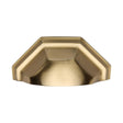 This is an image of a Heritage Brass - Drawer Cup Pull Deco Design 89mm CTC Satin Brass Finish, c2768-sb that is available to order from T.H Wiggans Ironmongery in Kendal.