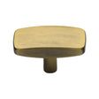 This is an image of a Heritage Brass - Cabinet Knob Rectangular Design 47mm Antique Brass Finish, c3384-47-at that is available to order from T.H Wiggans Ironmongery in Kendal.