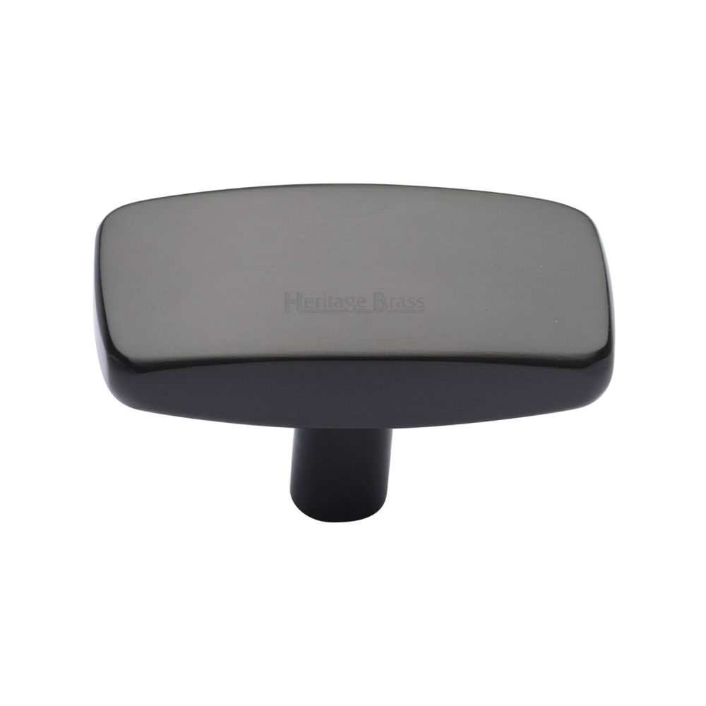 This is an image of a Heritage Brass - Cabinet Knob Rectangular Design 47mm Matt Bronze Finish, c3384-47-mb that is available to order from T.H Wiggans Ironmongery in Kendal.