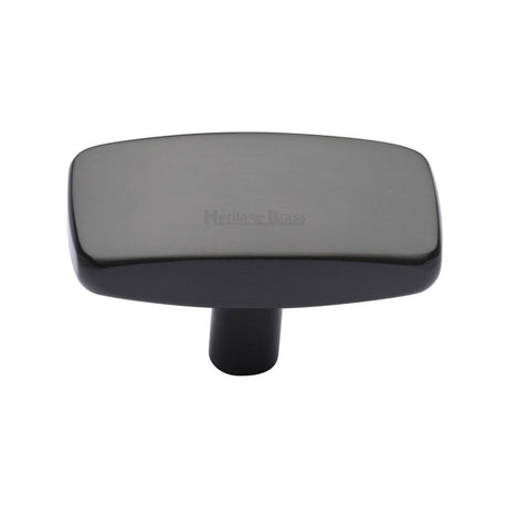 This is an image of a Heritage Brass - Cabinet Knob Rectangular Design 47mm Matt Bronze Finish, c3384-47-mb that is available to order from T.H Wiggans Ironmongery in Kendal.