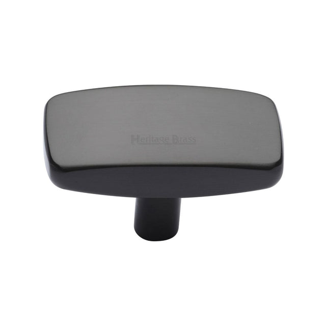 This is an image of a Heritage Brass - Cabinet Knob Rectangular Design 47mm Matt Bronze Finish, c3384-47-mb that is available to order from T.H Wiggans Ironmongery in Kendal.