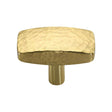 This is an image of a Heritage Brass - Cabinet Knob Rectangular Hammered Design 41mm Polished Brass Finish, c3386-41-pb that is available to order from T.H Wiggans Ironmongery in Kendal.
