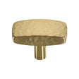 This is an image of a Heritage Brass - Cabinet Knob Rectangular Hammered Design 41mm Satin Brass Finish, c3386-41-sb that is available to order from T.H Wiggans Ironmongery in Kendal.