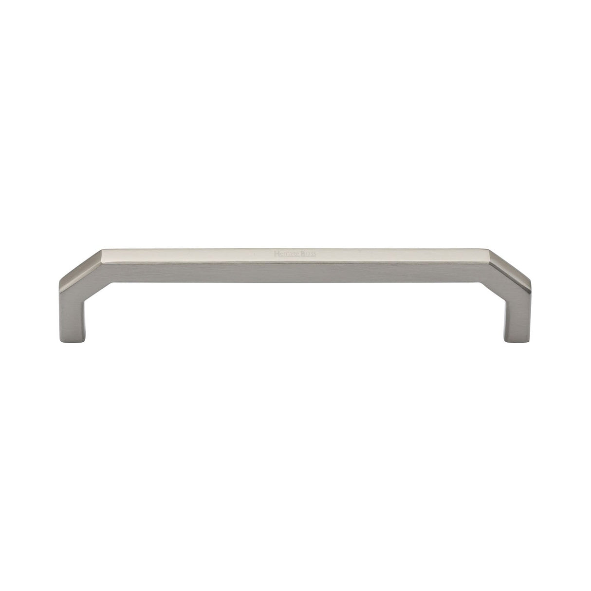 This is an image of a Heritage Brass - Cabinet Pull Hex Angular Design 152mm CTC Satin Nickel Finish, c3465-152-sn that is available to order from T.H Wiggans Ironmongery in Kendal.