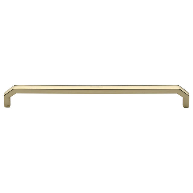 This is an image of a Heritage Brass - Cabinet Pull Hex Angular Design 254mm CTC Polished Brass Finish, c3465-254-pb that is available to order from T.H Wiggans Ironmongery in Kendal.