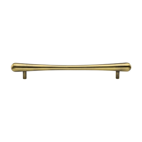 This is an image of a Heritage Brass - Cabinet Pull T-Bar Raindrop Design 192mm CTC Antique Brass Finish, c3570-192-at that is available to order from T.H Wiggans Ironmongery in Kendal.