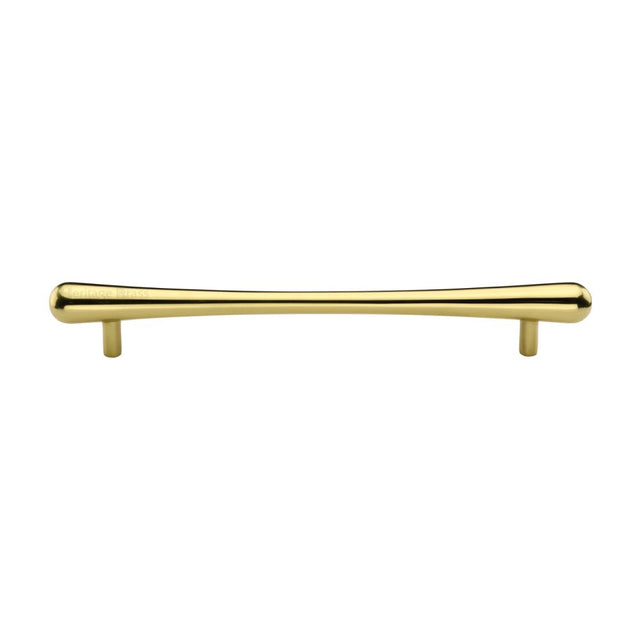 This is an image of a Heritage Brass - Cabinet Pull T-Bar Raindrop Design 192mm CTC Polished Brass Finish, c3570-192-pb that is available to order from T.H Wiggans Ironmongery in Kendal.