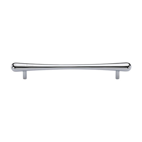 This is an image of a Heritage Brass - Cabinet Pull T-Bar Raindrop Design 192mm CTC Polished Chrome Finish, c3570-192-pc that is available to order from T.H Wiggans Ironmongery in Kendal.