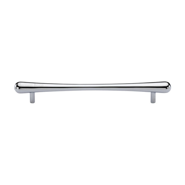 This is an image of a Heritage Brass - Cabinet Pull T-Bar Raindrop Design 192mm CTC Polished Chrome Finish, c3570-192-pc that is available to order from T.H Wiggans Ironmongery in Kendal.