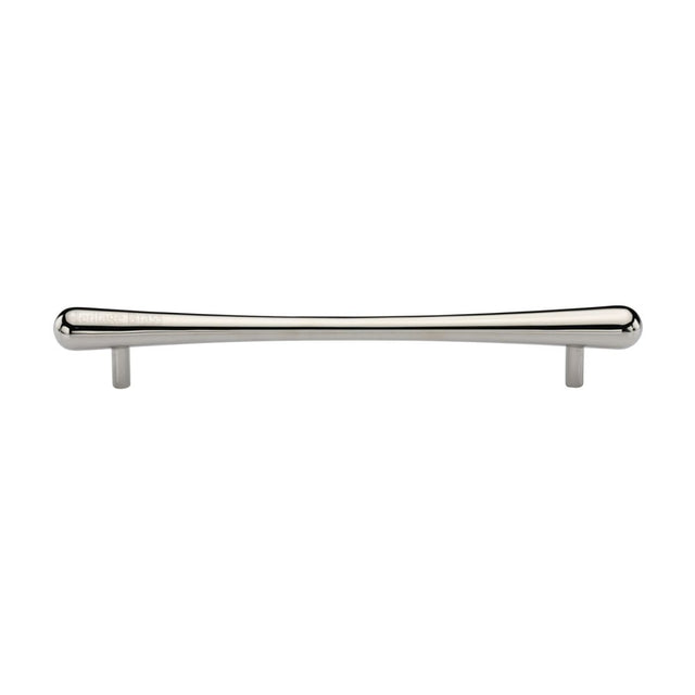 This is an image of a Heritage Brass - Cabinet Pull T-Bar Raindrop Design 192mm CTC Polished Nickel Finish, c3570-192-pnf that is available to order from T.H Wiggans Ironmongery in Kendal.