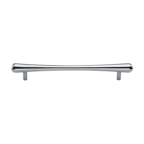 This is an image of a Heritage Brass - Cabinet Pull T-Bar Raindrop Design 192mm CTC Satin Chrome Finish, c3570-192-sc that is available to order from T.H Wiggans Ironmongery in Kendal.
