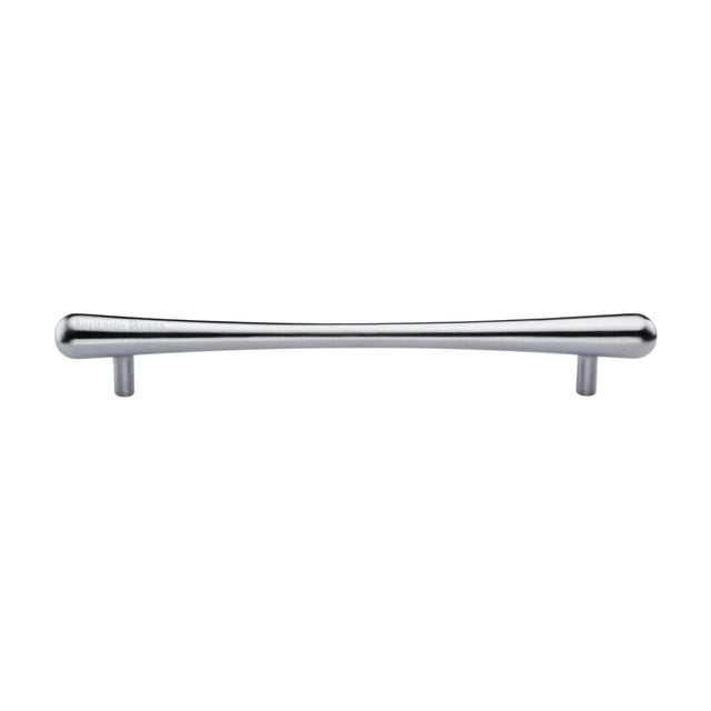 This is an image of a Heritage Brass - Cabinet Pull T-Bar Raindrop Design 192mm CTC Satin Chrome Finish, c3570-192-sc that is available to order from T.H Wiggans Ironmongery in Kendal.