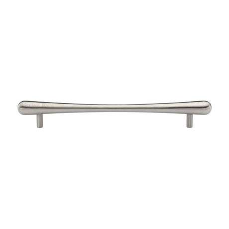 This is an image of a Heritage Brass - Cabinet Pull T-Bar Raindrop Design 192mm CTC Satin Nickel Finish, c3570-192-sn that is available to order from T.H Wiggans Ironmongery in Kendal.