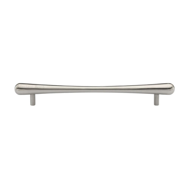 This is an image of a Heritage Brass - Cabinet Pull T-Bar Raindrop Design 192mm CTC Satin Nickel Finish, c3570-192-sn that is available to order from T.H Wiggans Ironmongery in Kendal.