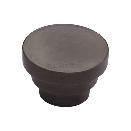 This is an image of a Heritage Brass - Cabinet Knob Round Stepped Design 38mm Matt Bronze Finish, c3624-38-mb that is available to order from T.H Wiggans Ironmongery in Kendal.