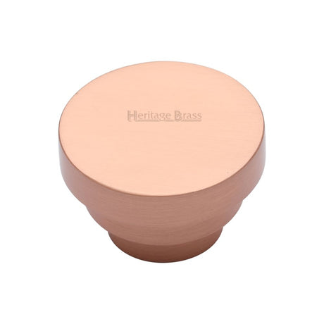 This is an image of a Heritage Brass - Cabinet Knob Round Stepped Design 38mm Satin Rose Gold Finish, c3624-38-srg that is available to order from T.H Wiggans Ironmongery in Kendal.