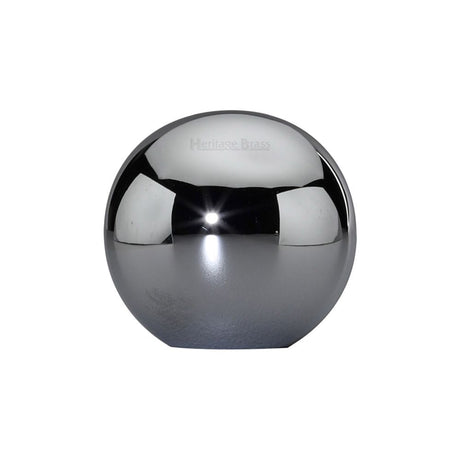 This is an image of a Heritage Brass - Cabinet Knob Globe Design 25mm Polished Chrome Finish, c3627-pc that is available to order from T.H Wiggans Ironmongery in Kendal.