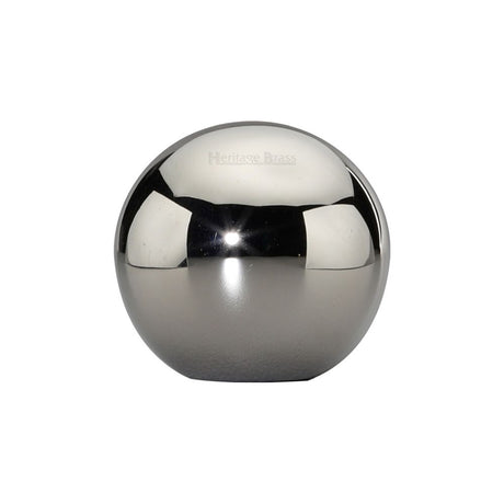 This is an image of a Heritage Brass - Cabinet Knob Globe Design 25mm Polished Nickel Finish, c3627-pnf that is available to order from T.H Wiggans Ironmongery in Kendal.