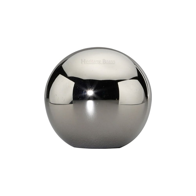 This is an image of a Heritage Brass - Cabinet Knob Globe Design 25mm Polished Nickel Finish, c3627-pnf that is available to order from T.H Wiggans Ironmongery in Kendal.