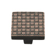 This is an image of a Heritage Brass - Cabinet Knob Square Weave Design 32mm Aged Copper Finish, c3631-32-ac that is available to order from T.H Wiggans Ironmongery in Kendal.