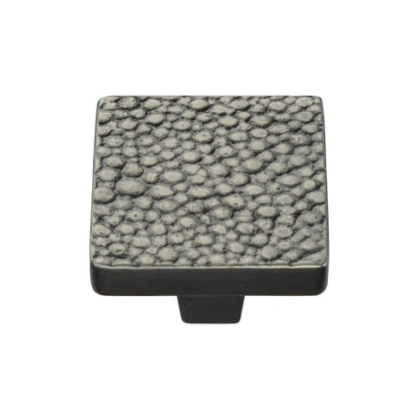 This is an image of a Heritage Brass - Cabinet Knob Square Stingray Design 32mm Aged Nickel Finish, c3653-32-an that is available to order from T.H Wiggans Ironmongery in Kendal.