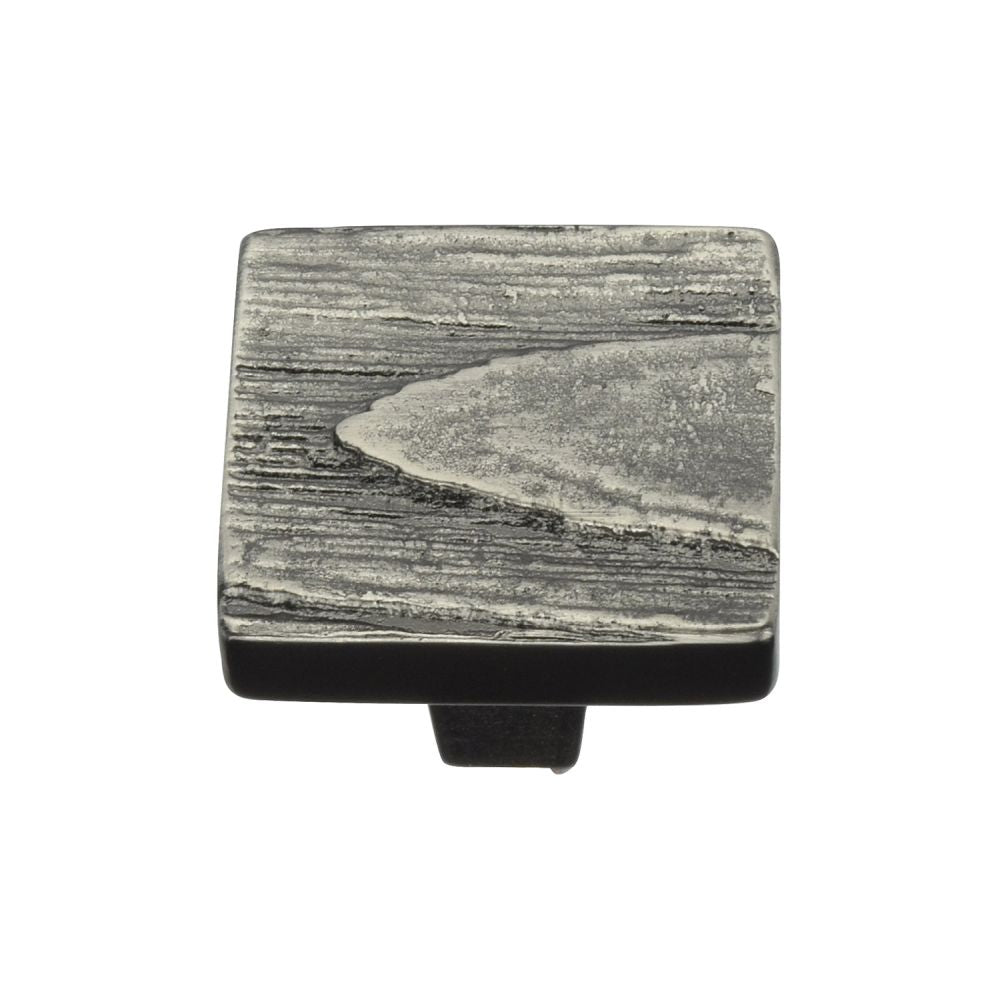 This is an image of a Heritage Brass - Cabinet Knob Square Pine Design 32mm Aged Nickel Finish, c3664-32-an that is available to order from T.H Wiggans Ironmongery in Kendal.