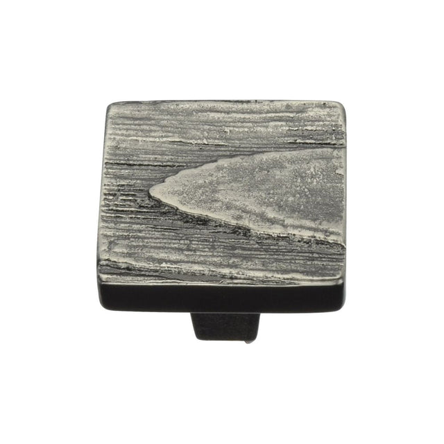 This is an image of a Heritage Brass - Cabinet Knob Square Pine Design 32mm Aged Nickel Finish, c3664-32-an that is available to order from T.H Wiggans Ironmongery in Kendal.