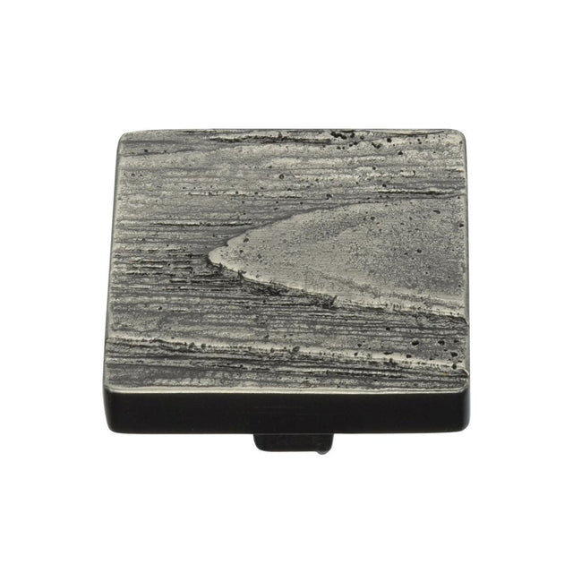 This is an image of a Heritage Brass - Cabinet Knob Square Pine Design 38mm Aged Nickel Finish, c3664-38-an that is available to order from T.H Wiggans Ironmongery in Kendal.