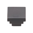 This is an image of a Heritage Brass - Cabinet Knob Square Stepped Design 32mm Matt Black Finish, c3672-32-bkmt that is available to order from T.H Wiggans Ironmongery in Kendal.