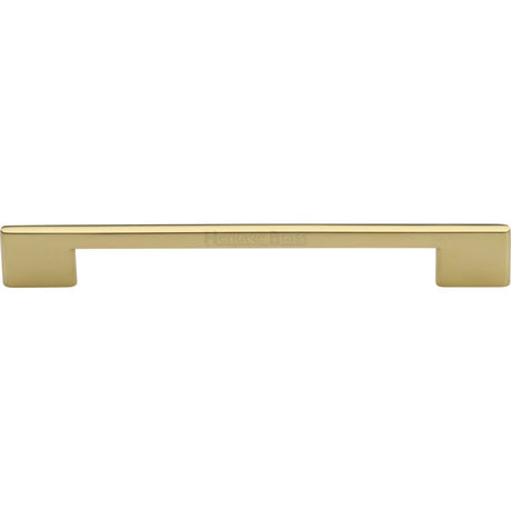 This is an image of a Heritage Brass - Cabinet Pull Slim Metro Design 192mm CTC Polished Brass Finish, c3681-192-pb that is available to order from T.H Wiggans Ironmongery in Kendal.